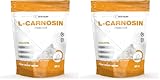 L Carnosine en poudre 90g, 1000 mg portion journalière, avec cuillère de mesure, 100% pure L carnosine en poudre végétalienne, hautement dosée et sans additifs, testée en laboratoire (Lot de 2)