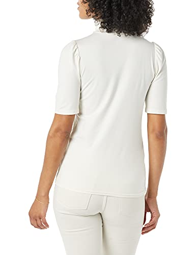 Image of Amazon Essentials Women's Cotton Modal Draped Puff Sleeve Turtleneck