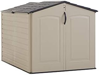 Rubbermaid Roughneck Storage Shed, Slide-Lid, Faint Maple and Brown