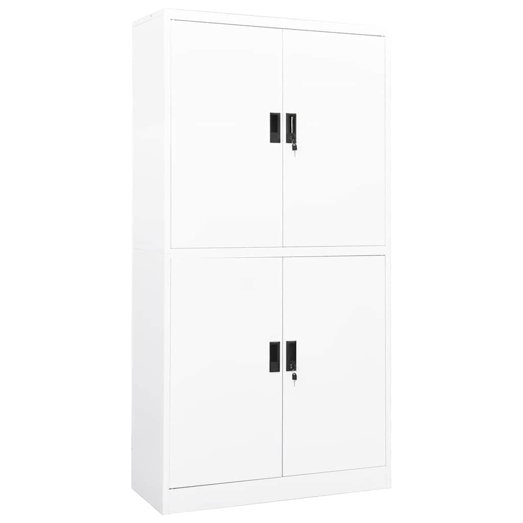 Armadio da ufficio bianco, 90 x 40 x 180 cm, in acciaio, con