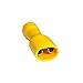 Fully Insulated Quick Connect Terminals, Female, PVC Insulated, 10-12 AWG Gauge Wire, Tin-Plated Brass, Yellow, 100 Pcs