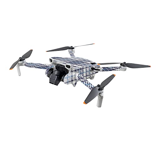 Image of MightySkins Carbon Fiber Skin Compatible with DJI Mini 3 - Blue Plaid | Protective, Durable Textured Carbon Fiber Finish | Easy to Apply | Made in The USA
