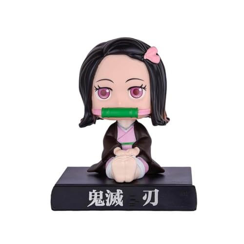 Image of Awestuffs Phone Holder Car Decoration Bobblehead Action Figure Pack of 1 (Nezo D Slayer)