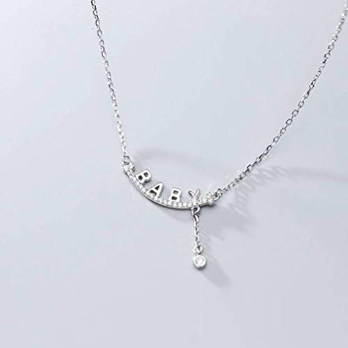 Collier avec lettres mot incurvé ornement col court léger et agréable à porter