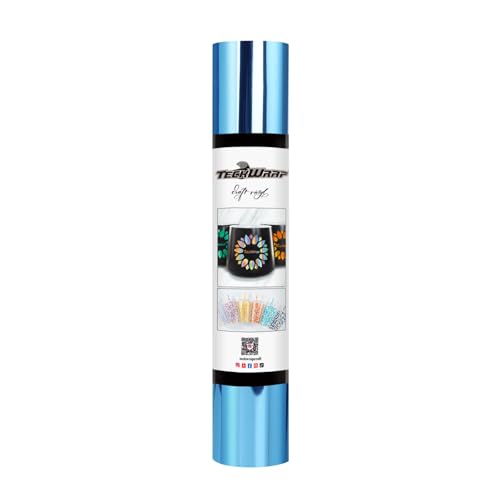 TECKWRAP Chrome Light Blue Adhesive Craft Vinyl Roll 1ftx5ft