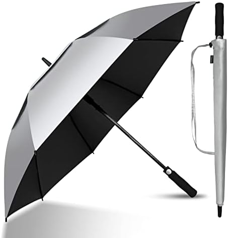 Trenovo Automatic Open Golf Umbrella, 47/54/62/68 Inch Extra Large Umbrella Oversize Double Vented Canopy, UV Protection Waterproof Windproof Stick Umbrellas for Rain Men and Women