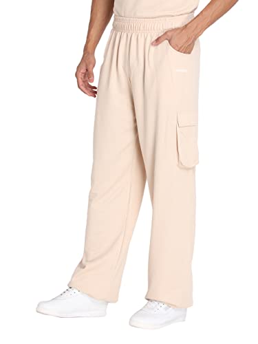 Image of CHKOKKO Men's Baggy Track Pants for Gym Workout Running Casual Wear Sports Lower with Pockets Adjustable Drawstring Waist Lightweight Quick Dry Activewear Fitness