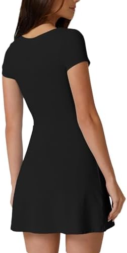Vozobi Womens Slim Fit Bodysuit Bodycon Mini Dress Cocktails Skirt