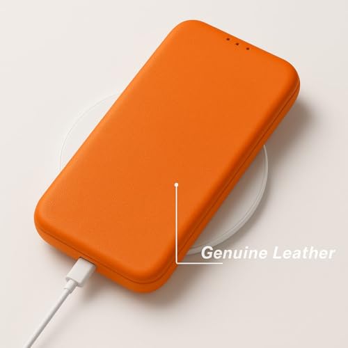 Image of WHITBULL Royal Leather Magnetic Flip case for iPhone 17 Pro Max Orange