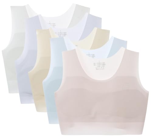 Training Bras for Girls Seamless Cami Bralettes Sports Striped Vest with Padding