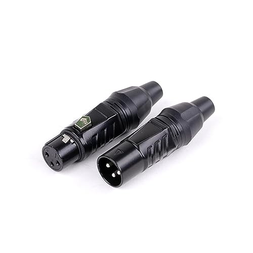 Conector XLR 3 pines macho hembra adaptador de audio para cable de micrófono negro 10 uds 6