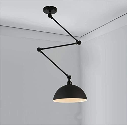 Lampe suspendue de table extensible en fer forgé avec éclairage de lecture E27