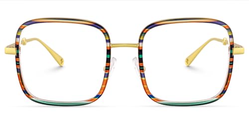 Image of VOOGLAM Square Blue Light Blocking Glasses for Women Anti Eyestrain UV Computer Eyewear Jace