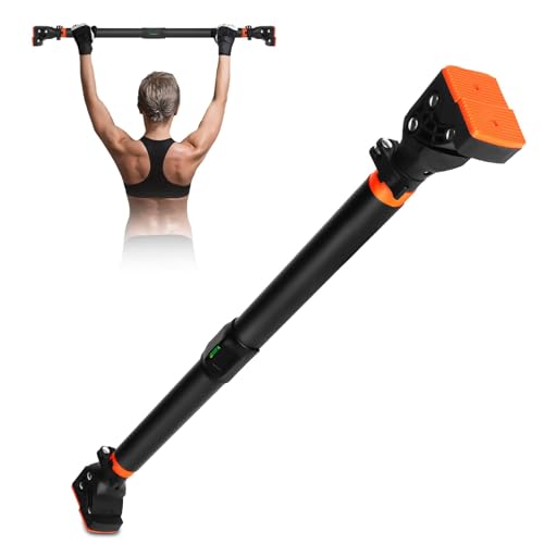 Barra de Dominadas sin Tornillos, Barra de Ejercicio para Pared, Ajustable 72-110cm, hasta 200 kg, Barra de Entrenamiento para Puerta Bloqueo Auto para Gimnasio en Casa Físico (72-96cm)