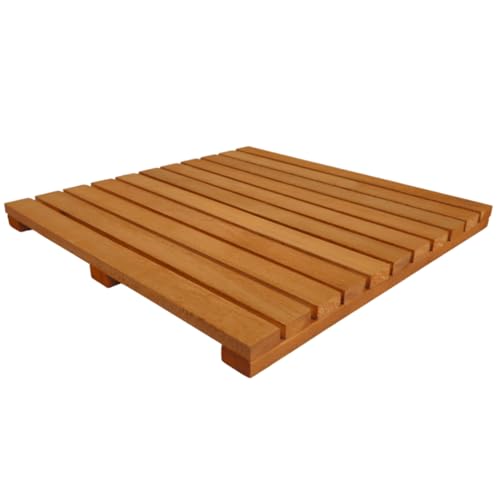 Tudo Jardim, Deck Madeira Modular Eucalipto 50x50 Pintado Stain Mogno