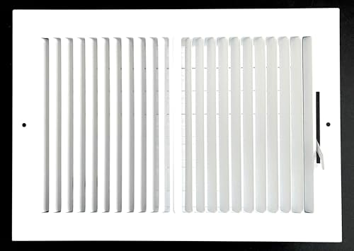 12x 8 (Duct Opening Size) 2-Way Stamped Face Steel Ceiling/sidewall Air Supply Register - Vent Cover - Actual Outside Dimension 13.75 X 9.75
