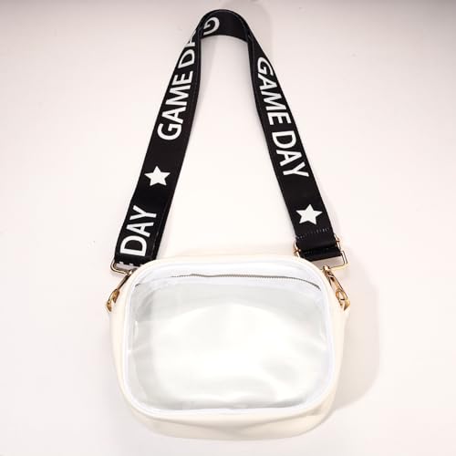 Image of Game Day Purse Strap Replacement Crossbody Wide Shoulder Strap Star Football Strap for Stadium Approved Clear Bag
