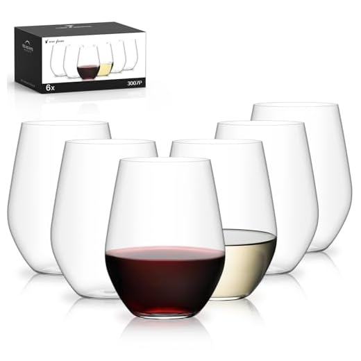 Unbreakable Plastic Stemless Wine Glasses Set of 6, Tritan Plastic Wine Glass BPA Free, Reusable Drinking Glassware for Outdoor Use, Poolside, Party, Camp, 16 OZ Clear