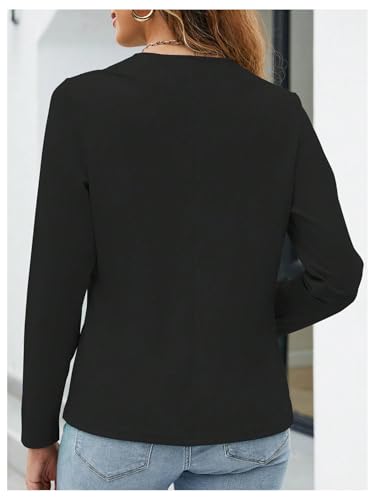 OYOANGLE Women's Open Front Cardigans Long Sleeve Work Dressy Casual Fall Jackets Outerwear3