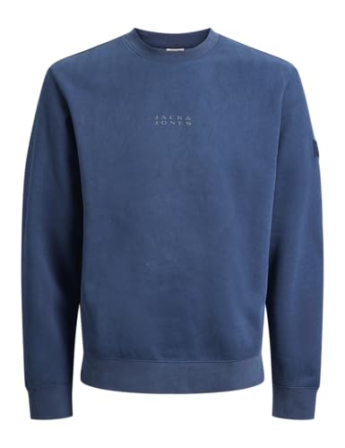 JACK & JONES Jcopoint Sweat Badge Crew Neck BF col Rond, Titane, L Homme