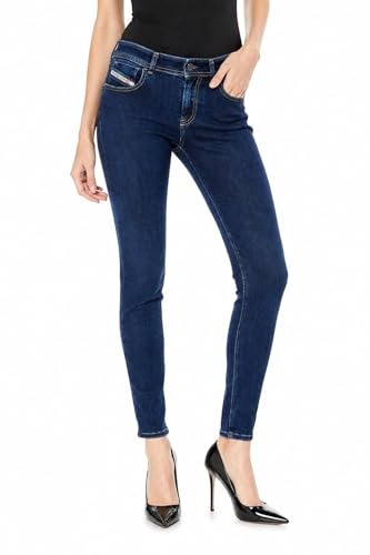 Jean Diesel Slandy 09H80 femme slim droit pantalon denim stretch noir bleu