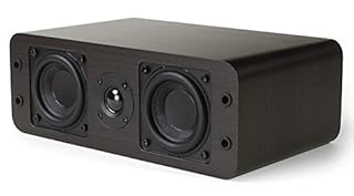 Micca OoO Slim Center Channel Speaker with 3-Inch Woofers and Silk Tweeter, Thin Design Under 4" Tall, for Desktop Stereo or Home Theater Surround Sound, Wall Mountable, Single, Dark Walnut