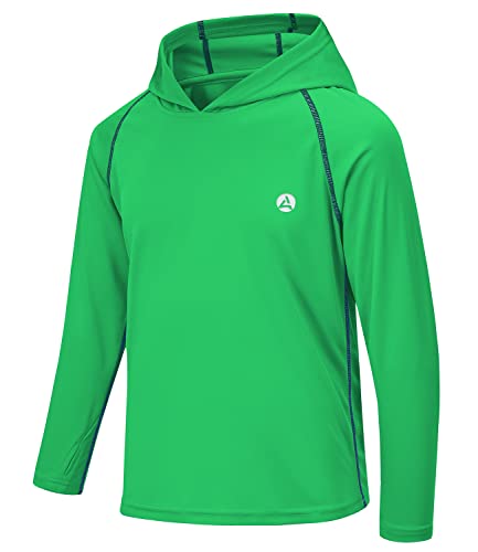 Image of Boys Grils Long Sleeve Sun Shirts UPF50+ Hoodie Thumbhole Rash Guard Quick Dry Atheltic Hiking Workout Water Playing