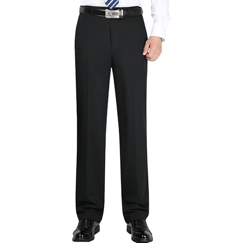 Maiyifu-GJ Men's Loose Lightweight Dress Pants Casual Straight Leg Suit Pants Business Striped Summer Work Pants​