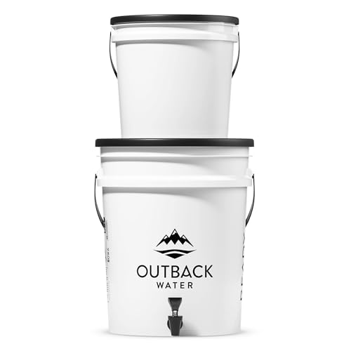 Outback Water Emergency Filtration System - 5 Gallon Bucket Water Filter - Gravity Powered, Portable, Purify up to 24 Gallons of Potable Drinking Water Per Day