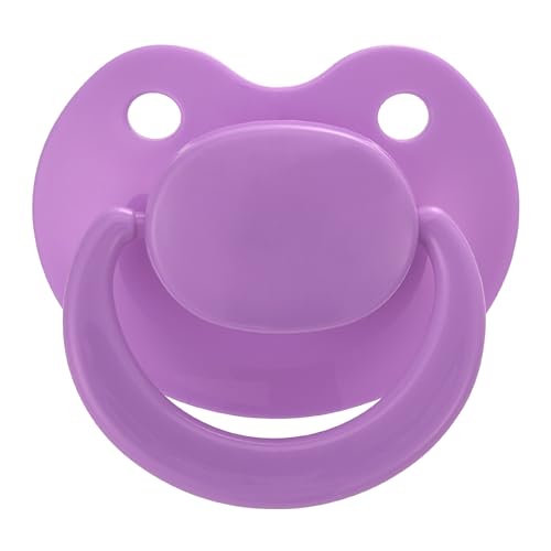Image of Adult Sized Pacifier Bigshield : Replacement Silicone Paci Big Teat for Anxiety Release - Orthodontic Binky Taken Apart and Re-Assembled Purple