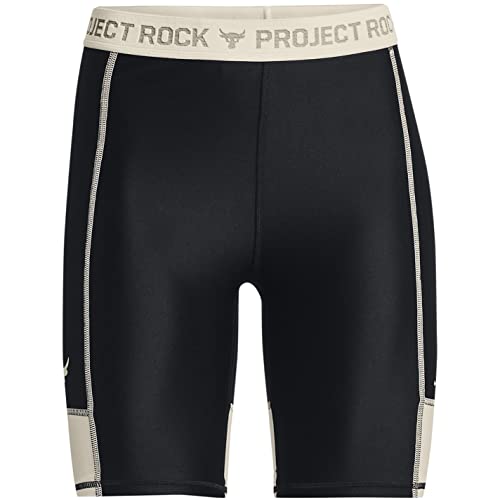 Under Armour Womens PR Bike Short Pocket Breathable Stretch, Black/White, 12
