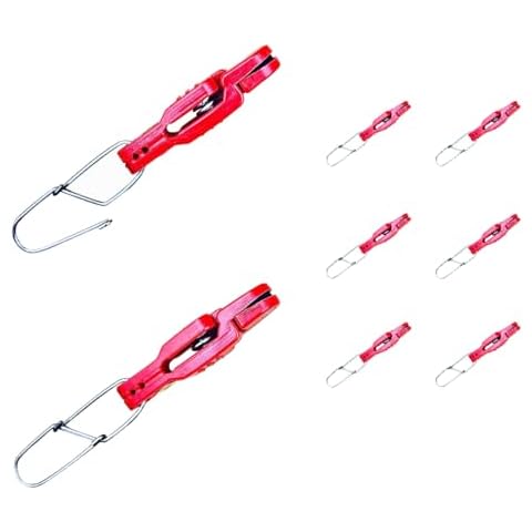 Loch Ness Tackle Easy Clip Heavy Compression Line Snap Release Weight Offshore Fishing Planer Board Kite Downriggers Snap Release Outrigger Release Clips, Red - 8 Pcs Cover