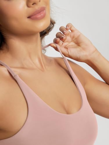 Image of ODODOS Halter Sports Bra for Women Non Padded Strappy Cropped Tops Workout Yoga Crop
