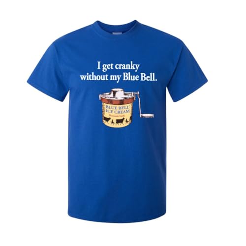 Blue Bell Ice Cream Graphic Unisex T-Shirt (US, Alpha, X-Large, Regular, Regular, Blue)