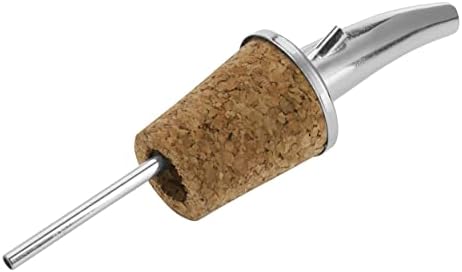 Westmark 2 Nalewaki do butelek z napojami alkoholowymi/olejem, Bardzo krótkie, Z rurką powietrza, Metal/mosiądz, Bez niklu, Korek naturalny, Classic Gastro, Srebrny, 43702280
