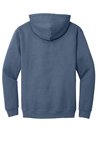 Image of Gildan Men's Heavy Blend Fleece Hooded Sweatshirt G18500 (Medium, Indigo Blue)