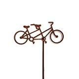 Hobby and Leisure Style Rustic or Powder Coated Metal Garden Stake or Stand (Tandem Bicycle 20" Tall