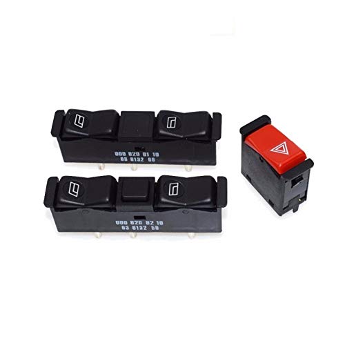 Interruptor de Control de Ventana Interruptor del elevalunas eléctrico izquierdo y derecho Amp intermitente de emergencia Interruptor de ajuste for el Mercedes-Benz W122 W123 W128 W126 W201 190 300 38 Cover