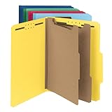 Smead 100% Recycled Pressboard Classification File Folder, 2 Dividers, 2" Expansion, Letter Size, As