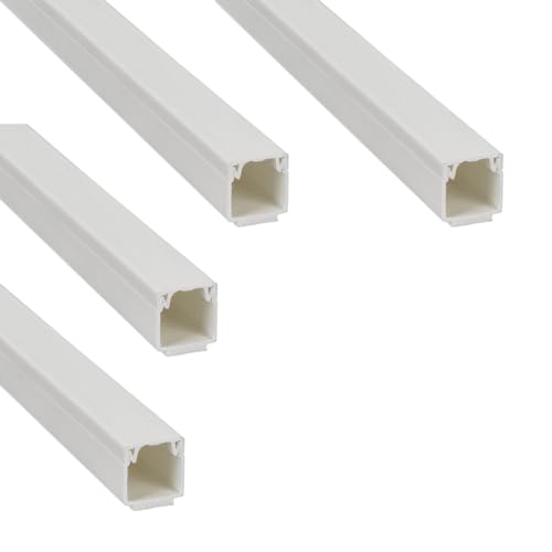 Jandei - Lot de 4 gouttières pour câbles PVC surface blanche 1 m 12 x 12 mm avec adhésif