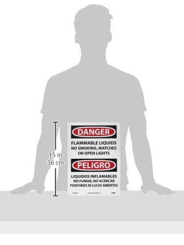 Panneau NMC Esd661rb danger liquides inflammables bilingue osha sign - 4