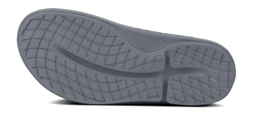 Image of OOFOS - Unisex OOahh Sport - Post Run Recovery Slide Sandal (Grey Slate, US Men's Size 5 /Women's Size 7)