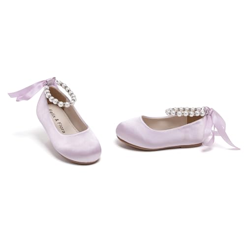 Image of Felix & Flora Girls Toddler Little Ballet Shoes - Flower Girls Mary Jane Flats Dress Shoes Party Wedding