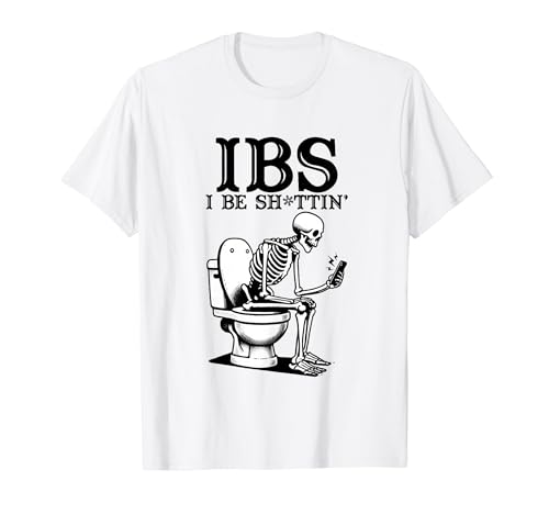 IBS Humor Skeleton Tablet Toilet Humorístico Diseño Gráfico Camiseta
