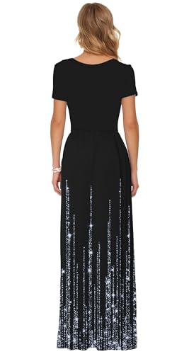 Image of AUSELILY Women's Classic Short Sleeve Loose Plain Casual Long Maxi Dresses for Women 2026
