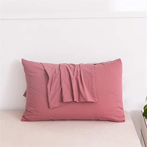 Jellymoni Pillowcases Standard Set Of 2 Cotton Envelope Pillow Covers Dusty Rose 20×26In Bed Pillow Cases 100% Washed Cotton Soft Breathable  thumb #1