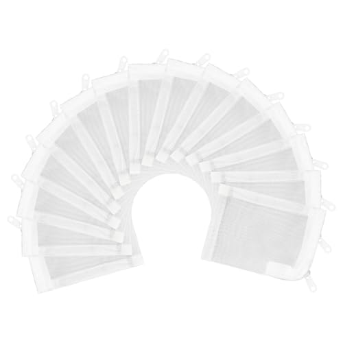 AQUANEAT Aquarium Filter Media Bags 15pcs Fish Tank Extra Fine 100 Micron Mesh Bags with Plastic Zipper for Activated Carbon (3 x 4)