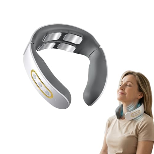 Neloa - Masseur cervical de relaxation，Masseur de Cou Électrique - 6 Modes, 9 Niveaux, Massage Pulsé à 4 Têtes et Chauffage à Température Constante pour un Soulagement Optimal à Domicile