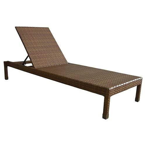 JKM Wicker World Outdoor Furniture Poolside Lounger with Cushion (Dark