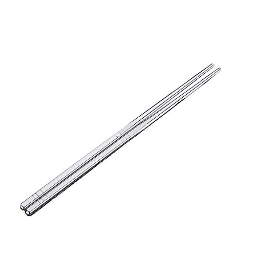 Kiorc 1 Pair Stainless Steel Tableware Colorful Length 19cm Chopsticks Dishware